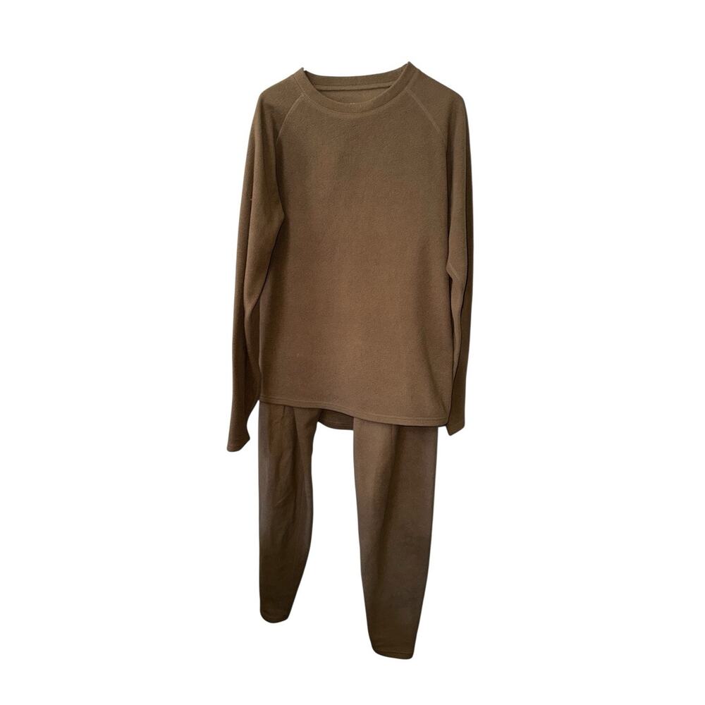 Cabela’s L Tall Brown Fleece Base Layer Set Thermal Top Pants Mens Camping‎ Hunt